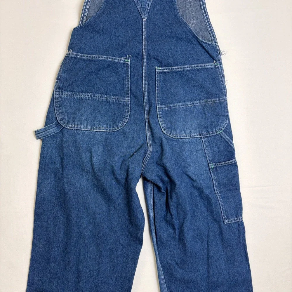 Liberty Mens Blue Denim Overalls Bib Workwear 36x33 USA Farmer Carpenter Utility